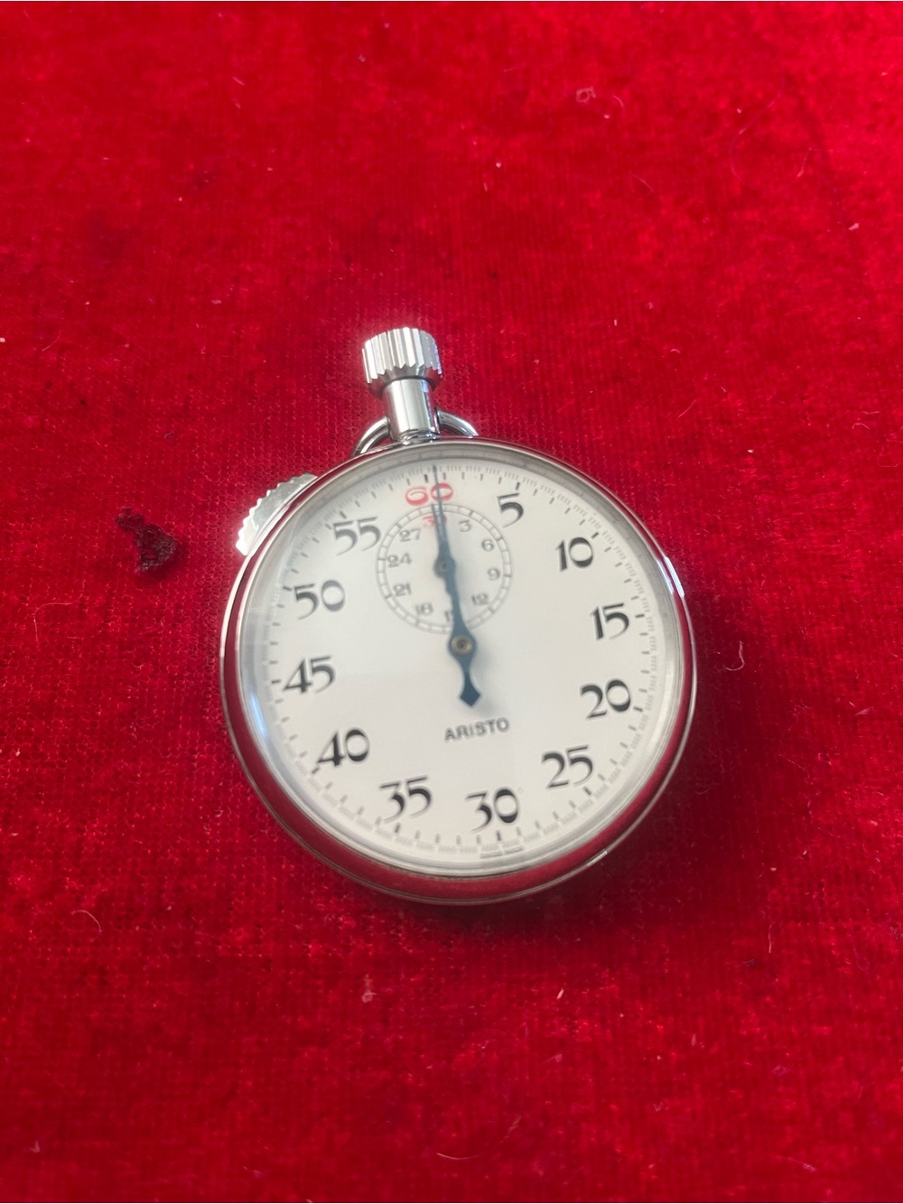Aristo Vintage Stopwatch in White and Silvemade in Switzerland